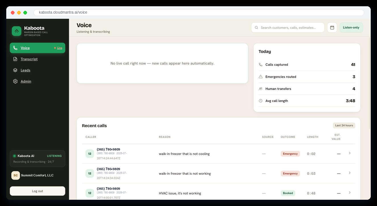 Kaboota — AI Call Centre